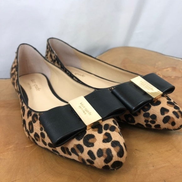 kate spade leopard flats with bow